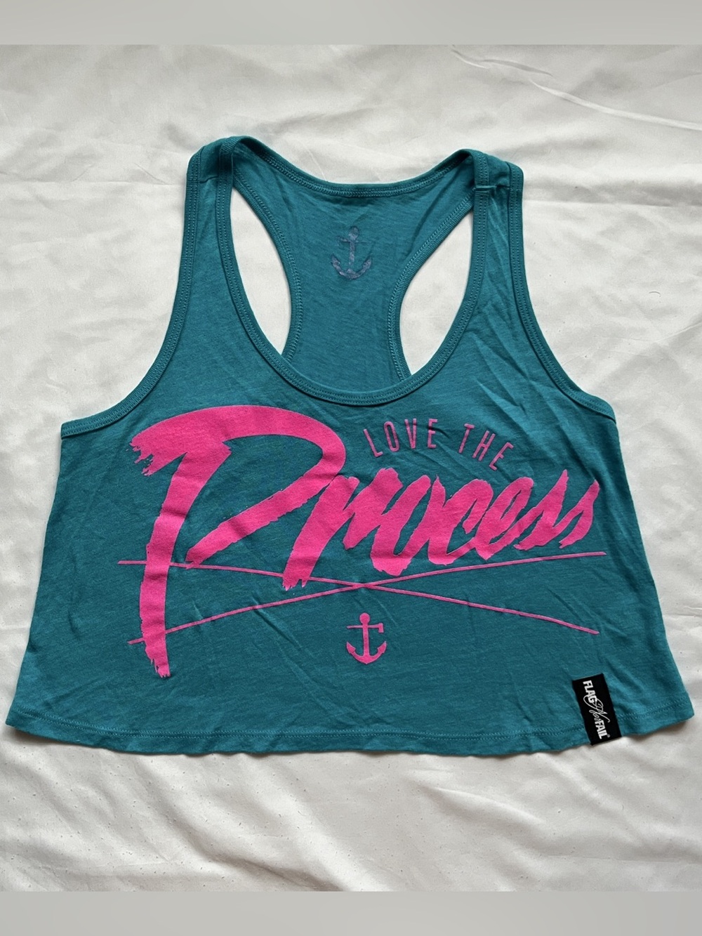Flag Nor Fail Cropped Graphic Racerback Tank Top